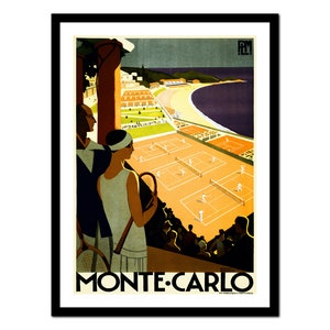 Poster di viaggio di Monte Carlo - Stampa d'arte vintage - Vecchia immagine antica - Decorazione d'arte da parete retrò - A5 A4 A3 A2 A1 A0 (P-tr 001)