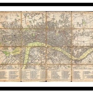 Ancienne carte de Londres Angleterre Royaume-Uni Europe 1795 - impression d'art - affiche vintage - tableau ancien antique - art déco mural rétro - S - XXL MUK012