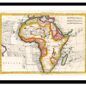 Vecchia mappa dell'Africa 1780 - Stampa artistica - Poster vintage - Immagine antica - Decorazione murale retrò - S - XXL MAF009