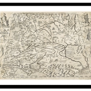 Ancienne carte de Moscou Russie Europe 1566 - impression d'art - affiche vintage - tableau ancien antique - art déco mural rétro - S - XXL MRU002