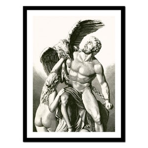 Greek Art Print - Prometheus Ancient Mythology - Vintage Poster - Antique Old Picture - Retro Wall Art Decor - S - XXL (A-GR 010)
