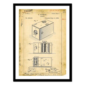 Camera by Eastman - Patent Drawing Art Print - Vintage Poster - Antique Old Picture - Retro Wall Art Decor - S - XXL  (A-pd 009)