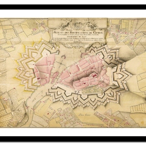 Ancienne carte de Genève Suisse Europe 1735 - impression d'art - affiche vintage - tableau ancien antique - art déco mural rétro - S - XXL MCH005