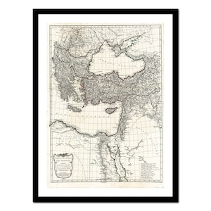 Alte Landkarte Römisches Reich Asien 1782 - Kunstdruck - Vintage Poster - Antikes altes Bild - Retro Wandkunst Dekor - S - XXL MAS005