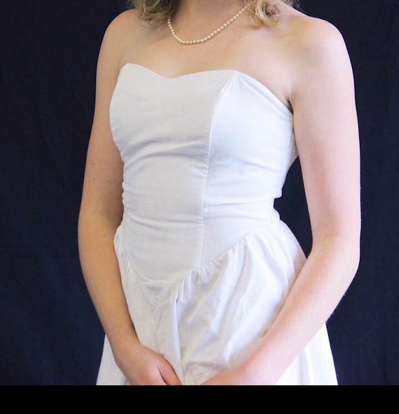 Strapless White Vintage Cocktail Dress