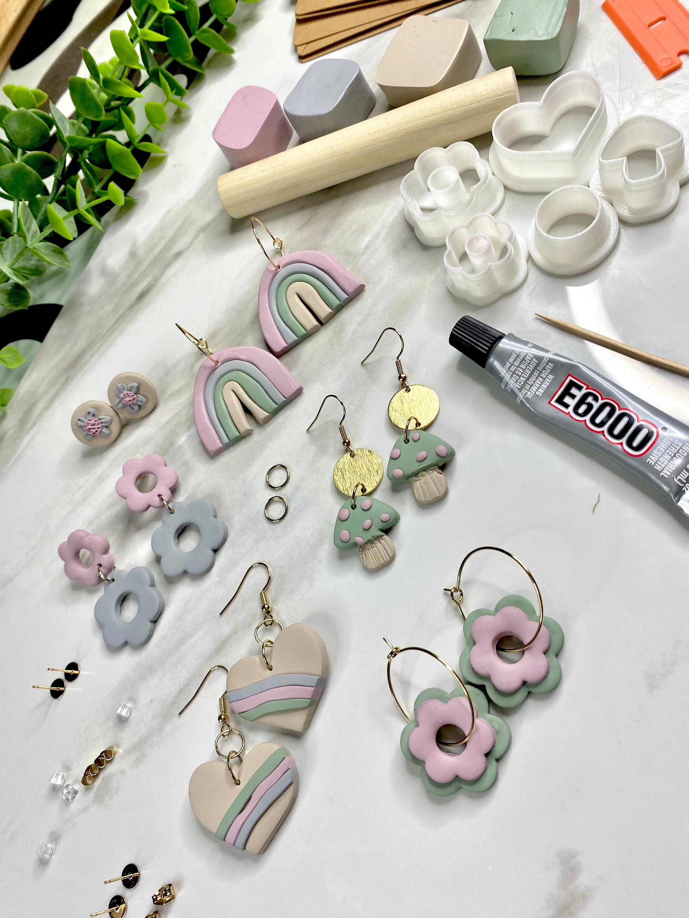 DIY Polymer Clay Earring Kit - SPRING RETRO BOX - Makes 6 sets of Earr –  LunarLove Design Co