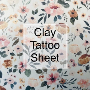 Vintage Floral 1 - Polymer Clay Image Transfer Tattoo