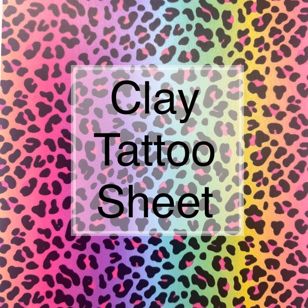 Mini Cheetah Rainbow - Polymer Clay Image Transfer Tattoo