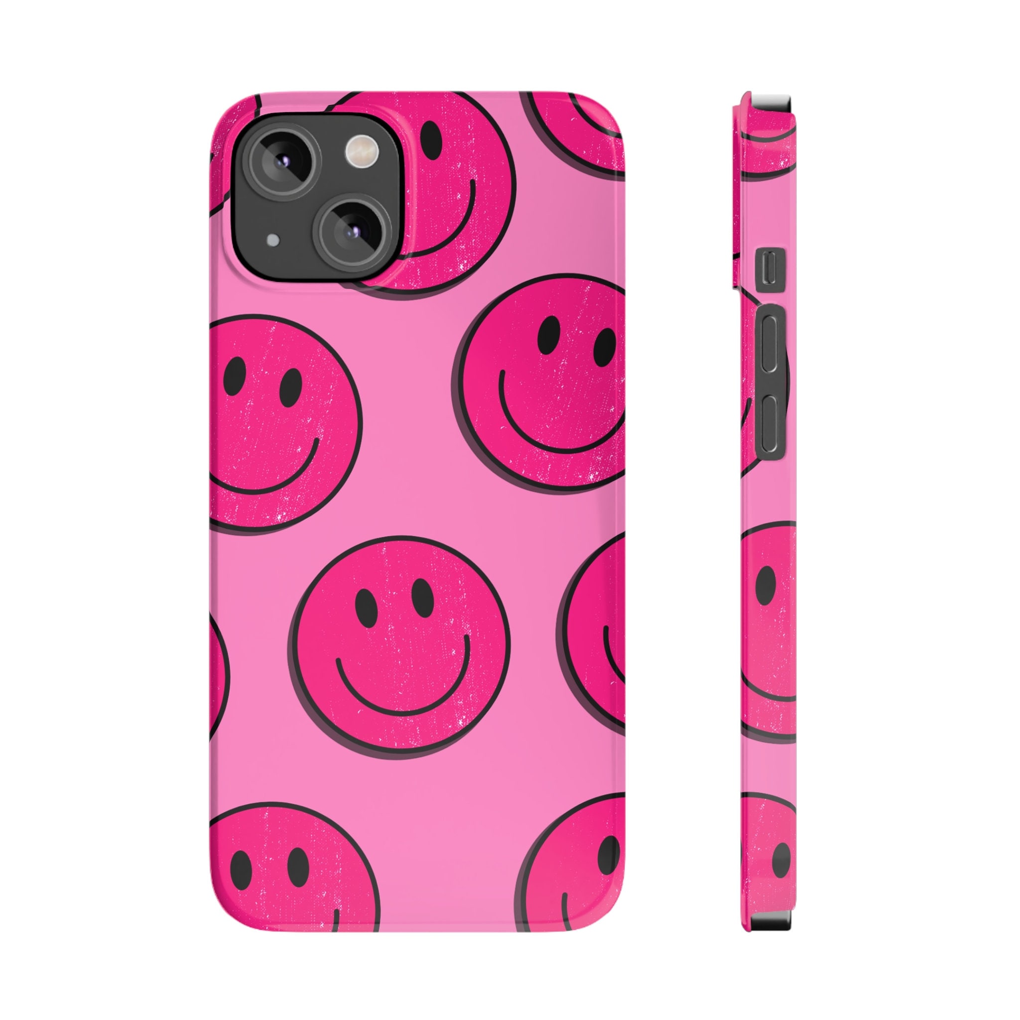 Pink Dripping Smiles Positivity Radiate Face Phone Case - iPhone 13 Case