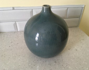 Wood Fired Trinket Dish with Blue Ash Glaze