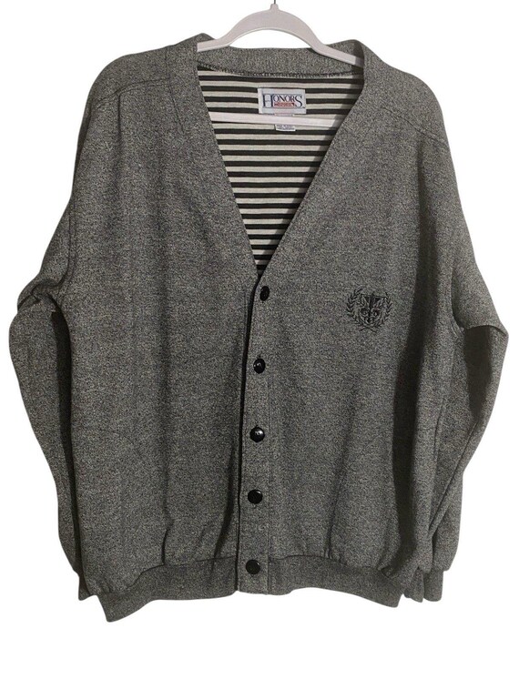 1980s Vintage Honors Sport Cardigan Embroidered Crest Sweater