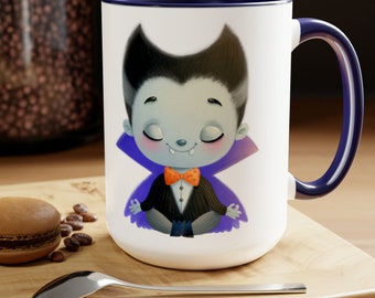 Unwind with a Bite of Zen ~ Big coffee mug - Unique coffee mug - Cute coffee mug - Gift for him - Yogi gift - Yogi mug - Yoga Coffee Mug