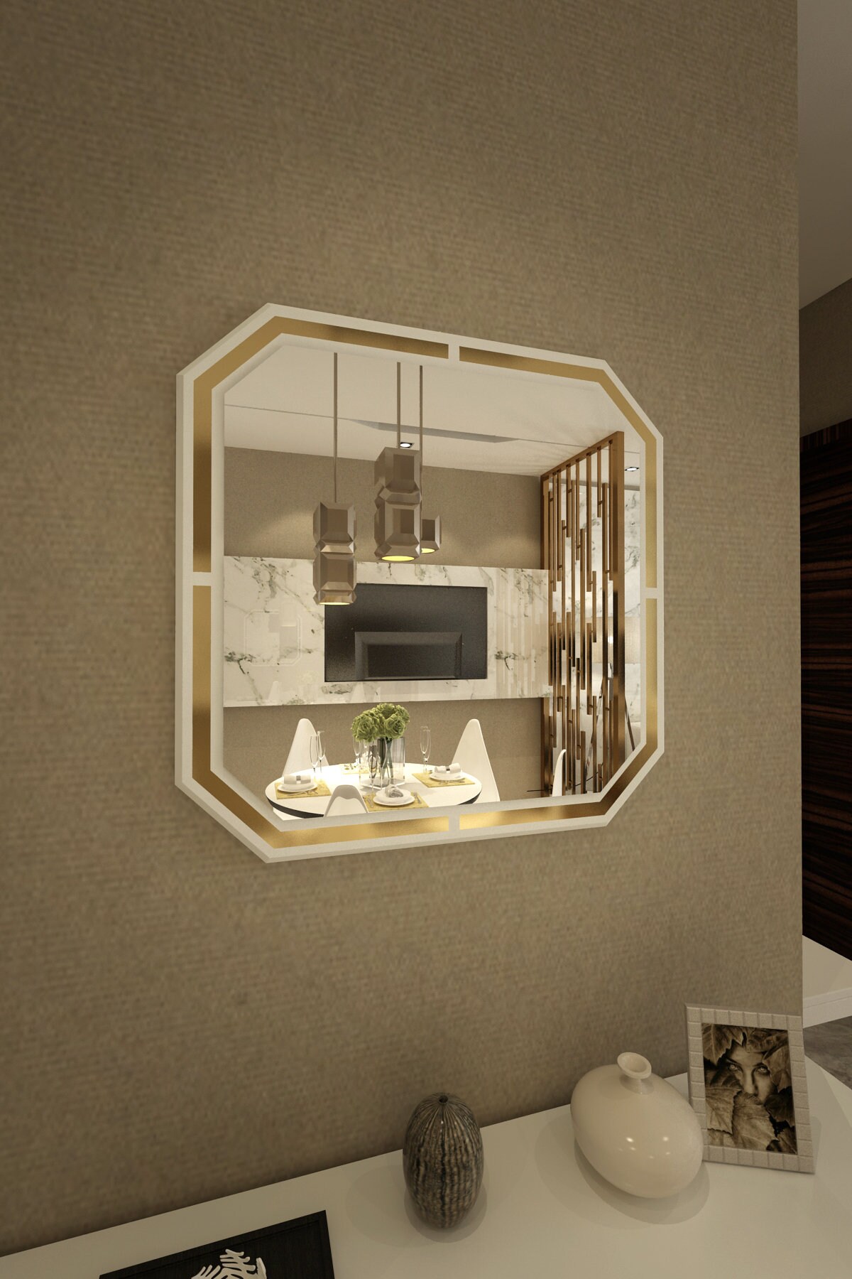 Black / White Wall Mirror 28 or 20 Large Modern Etsy