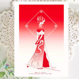 Carte postale impression d'art Dragon Anime Girl, décoration murale d'art mural pour dortoir, impression de carte postale, cadeau mignon, papeterie de correspondant, jeu de cartes postales