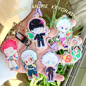 Anime Keychain Charms Epoxy Finish, Kawaii Cute Chibi Anime, Anime Decor Accessories Gifts