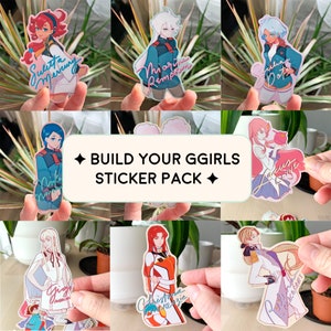 Mecha Anime GGirls Vinyl Sticker Pack - Build Your Own Sticker Pack, Kawaii Anime Sticker Pack, Robot Anime Merch