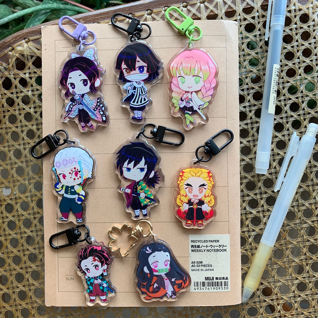 Chibi Anime Swordsman Keychains | Double Sided Anime Acrylic Charms - Etsy