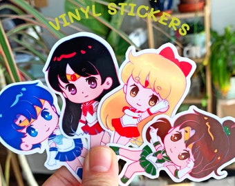 Magical Girl Soldier Moon Anime Vinyl Stickers | Kawaii Shoujo Pretty Guardian Stickers | Cute Anime Aesthetic
