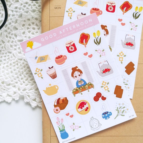 Kawaii Cool Girl Sticker Sheet // Kawaii Stationery, Aesthetic Stationery, Cute  Stickers, Journal Sticker, Pen Pal Letters, Bullet Journal 