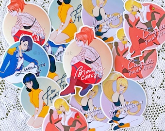 GG S3 Vinyl Die-cut Sticker Pack, Set of 5 Stickers, Anime Merch, Mecha Anime Merch, Anime Art Print, Kawaii Pretty Girl Art