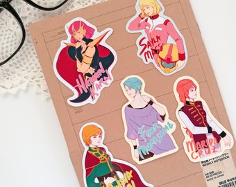 GGirls S1 Mecha Girls Vinyl Sticker Pack, Digital Art, Anime Sticker Merch, Mecha Pilot, anime decal, robot anime