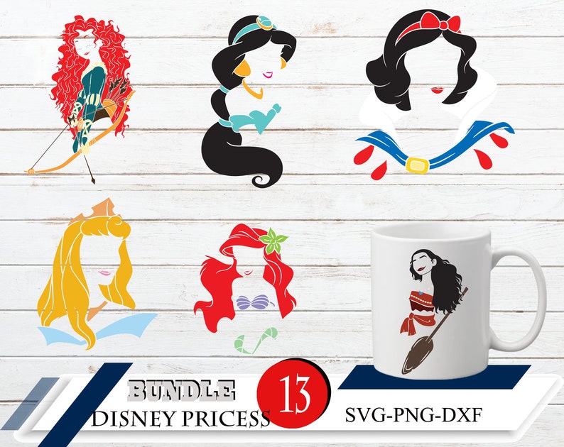 Download Disney Princess bundle svg png dxf Disney Princess svg | Etsy