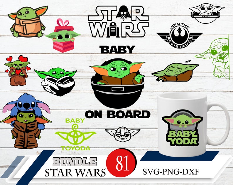 Download Baby Yoda bundle svg png dxf Star Wars svg pngdxf Star | Etsy