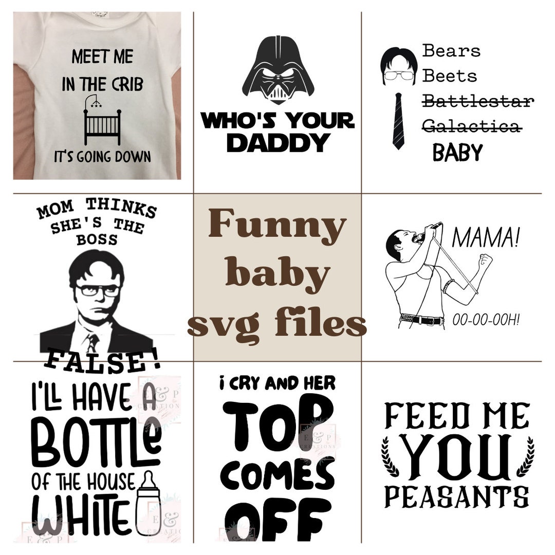 Thirteen Bundle Files Funny Baby Onesie, Baby Funny SVG and PNG File ...