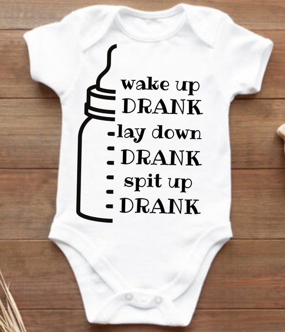 Svg Baby Girl Onesies With Funny Sayings Wake Up Drank Funny Baby