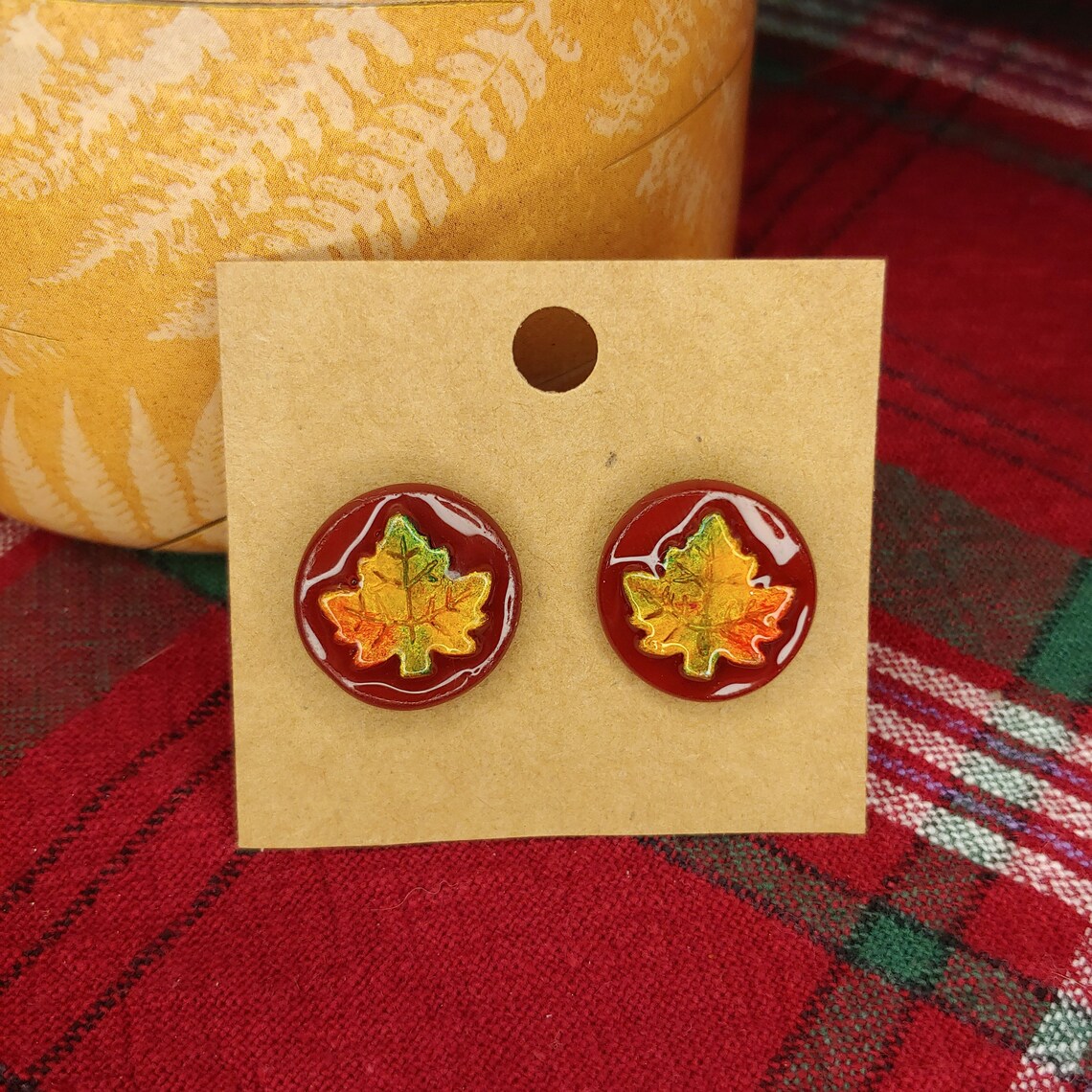 Small Maple Leaf Earrings Etsy