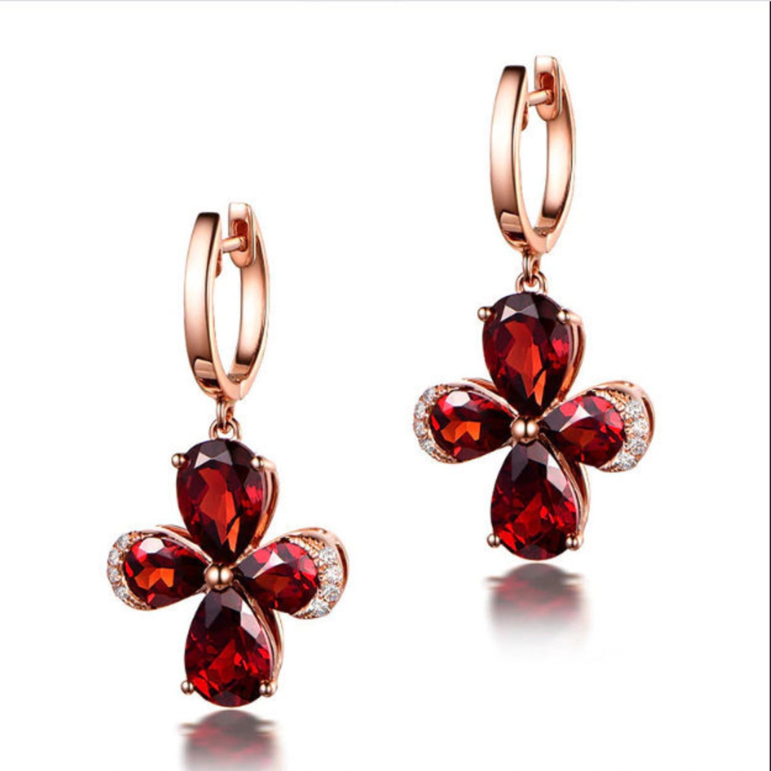 Fashionable Ruby Earrings for Women Korean Style Silver 925 Etsy