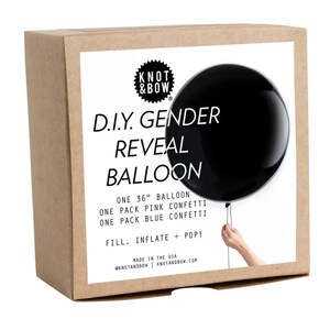 D.I.Y. Gender Reveal Confetti 36&quot; Balloon with Pink or Blue Confetti