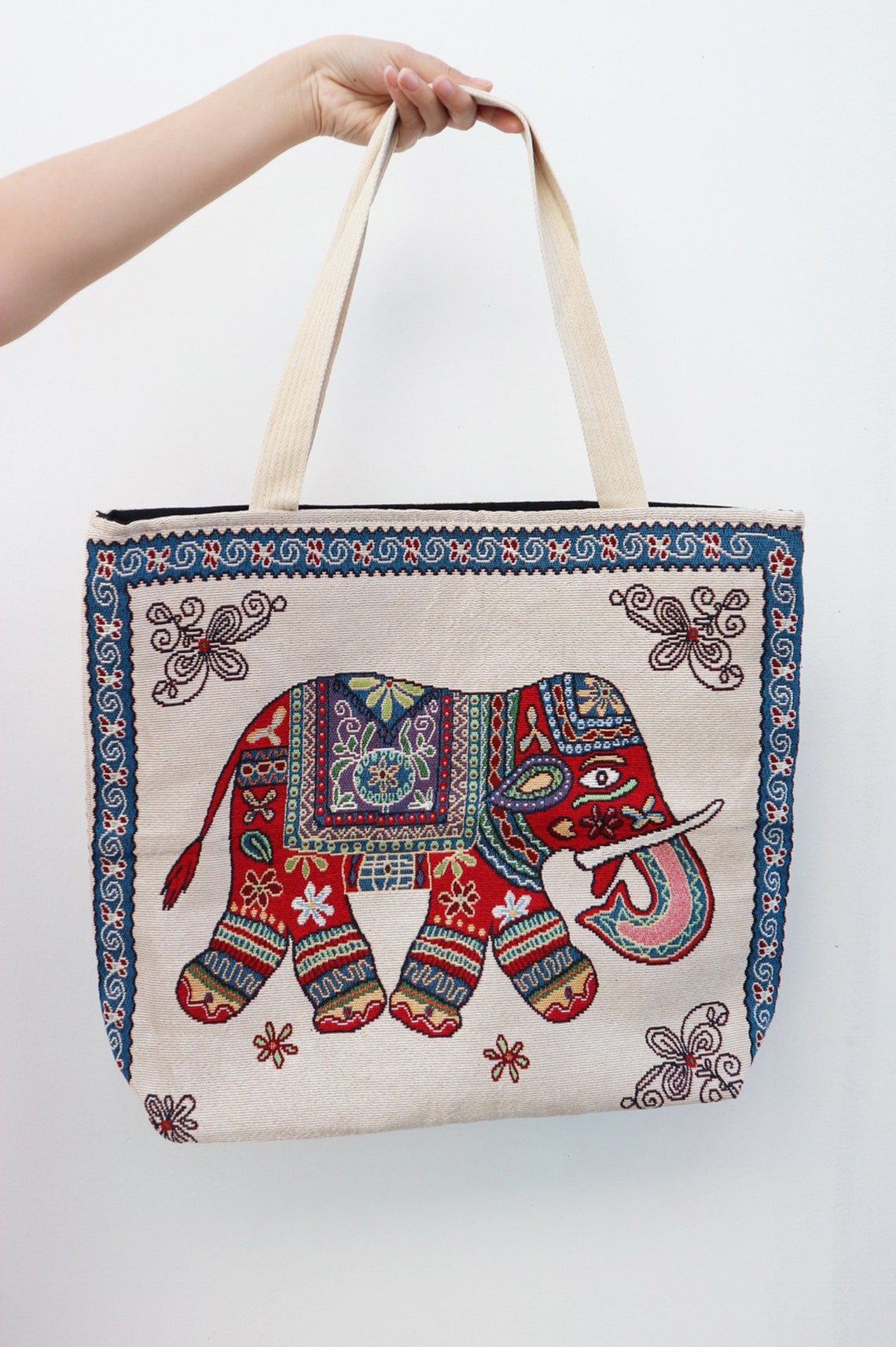 Thai Traditional Elephant Fabric Bag Etsy