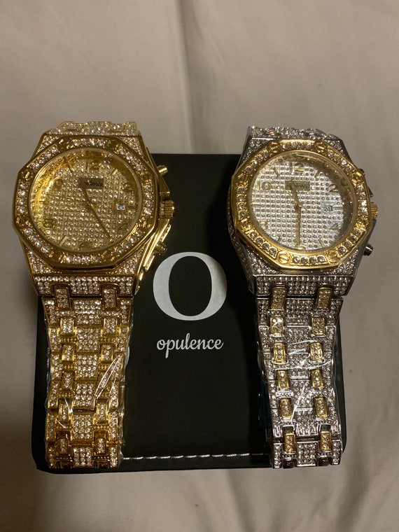 Gold Lab Diamond Watch Etsy