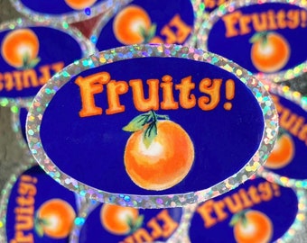 Fruity!: Orange Label Lgbt Vinyl Sticker