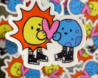 Sun and Moon Besties: Friendship Vinyl Sticker