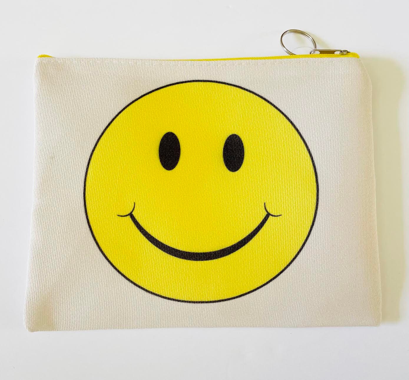 Smile face zipper pouch with keychain grab and go bag happy | Etsy