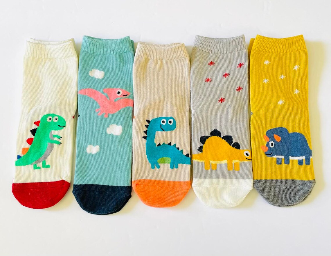 Dinosaur Socks Set for Kids Dino Socks Set Kids Dinosaur Etsy UK
