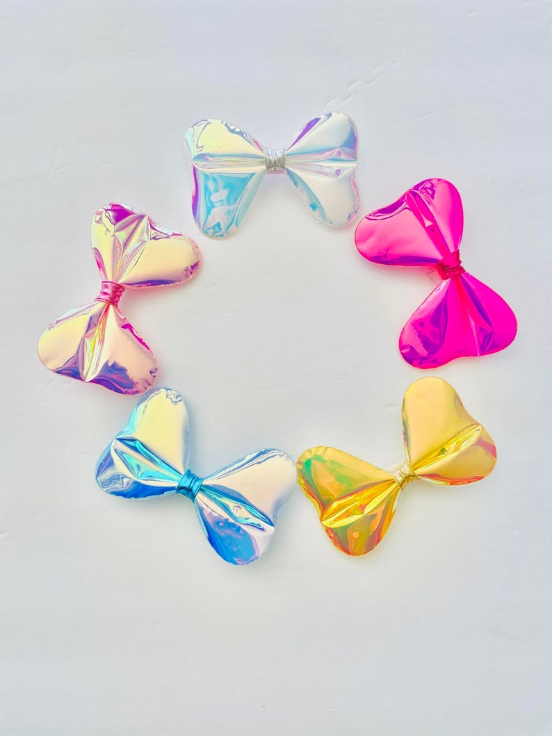 Holographic hair bow holographic jelly hair clip sparkle Etsy