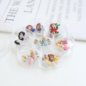 Princess Clip on earrings, Belle, Elsa, Anna, Ariel, Snow White, Aurora, Cinderella. Kids clip on earrings. sold in 1 pair of each. image 3