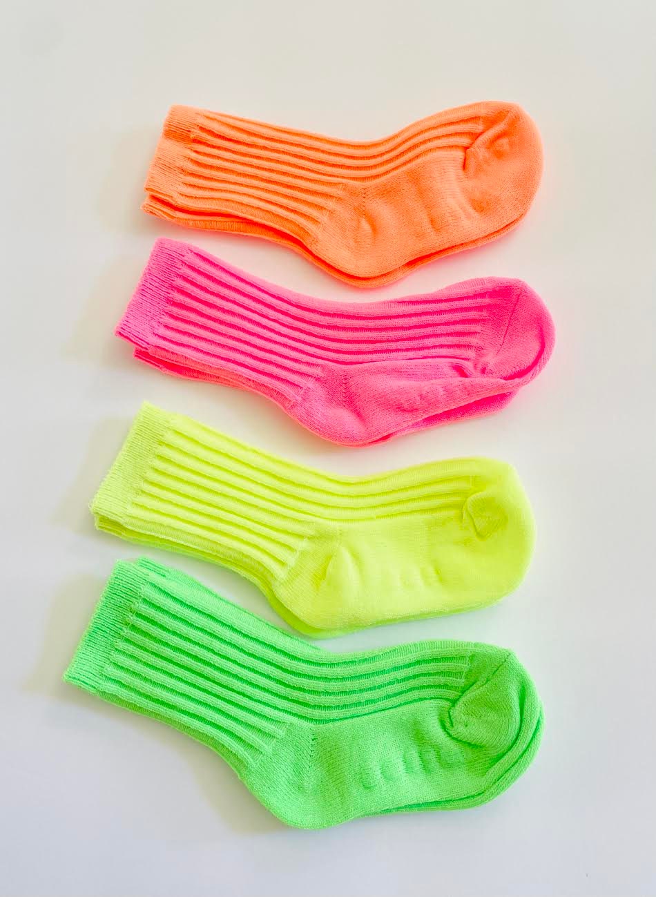 Neon neon socks 4 pair sets for kids neon socks set for kids Etsy