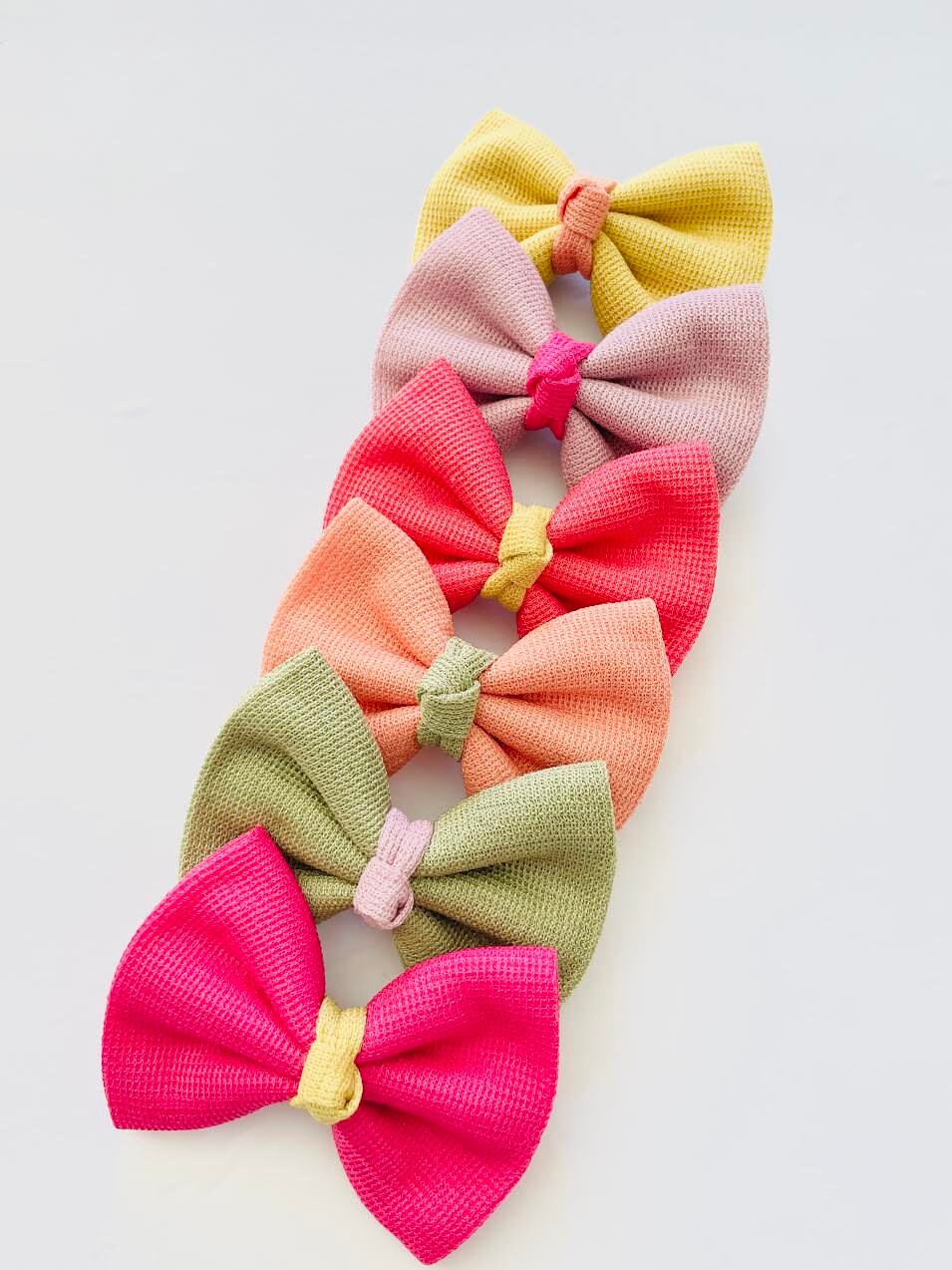 Twotone cotton fabric bows textured fabric bows bows for Etsy