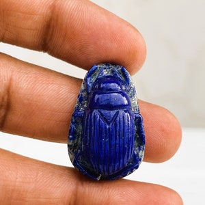 Natural Lapis Lazuli Handcarved Scarab for Pendant, Scarab Necklace, Lapis Stone jewellery, Father&#39;s day gift