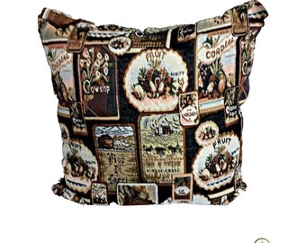 Tapestry - Herbal / Terracotta Fabric pillow cover....