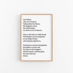 The Lord&#39;s Prayer Printable 20x30, 16x24, 10x15, 2x3 Digitale Download