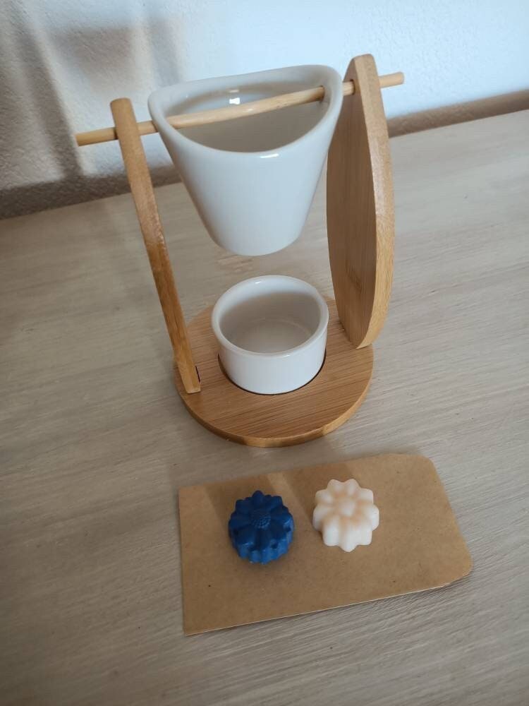Brûle Parfum en Bambou et Céramique avec Fondants Parfumés