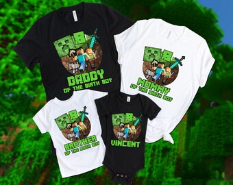 Minecraft Birthday Shirt Etsy