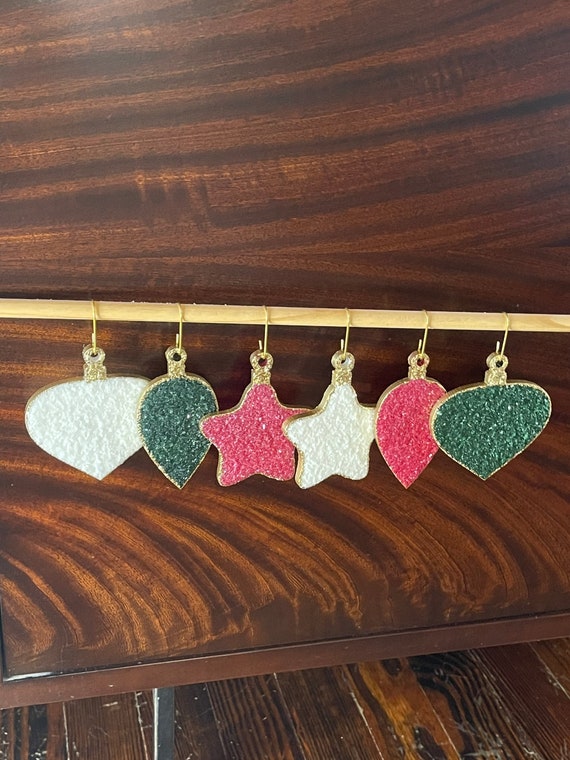 Resin druzy holiday ornament set