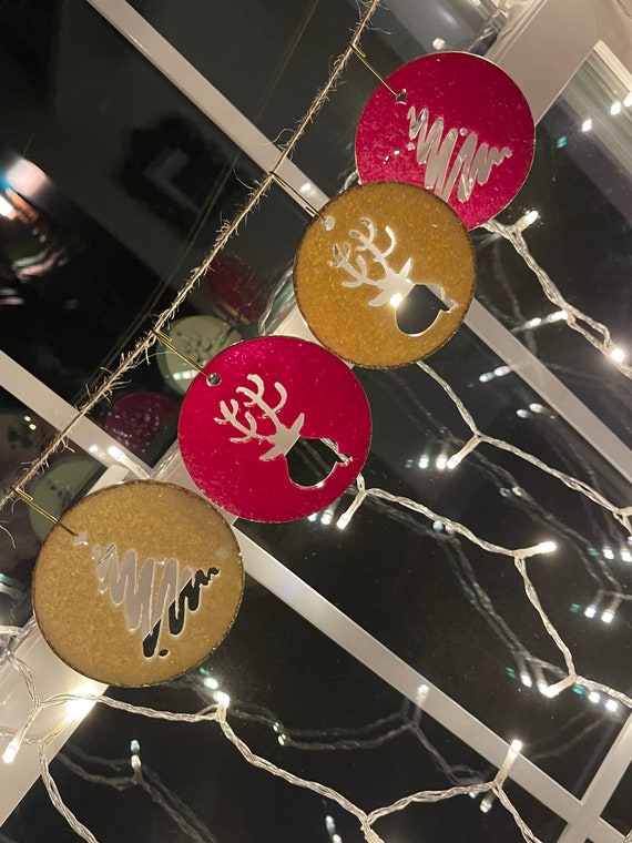 Resin druzy holiday ornament set