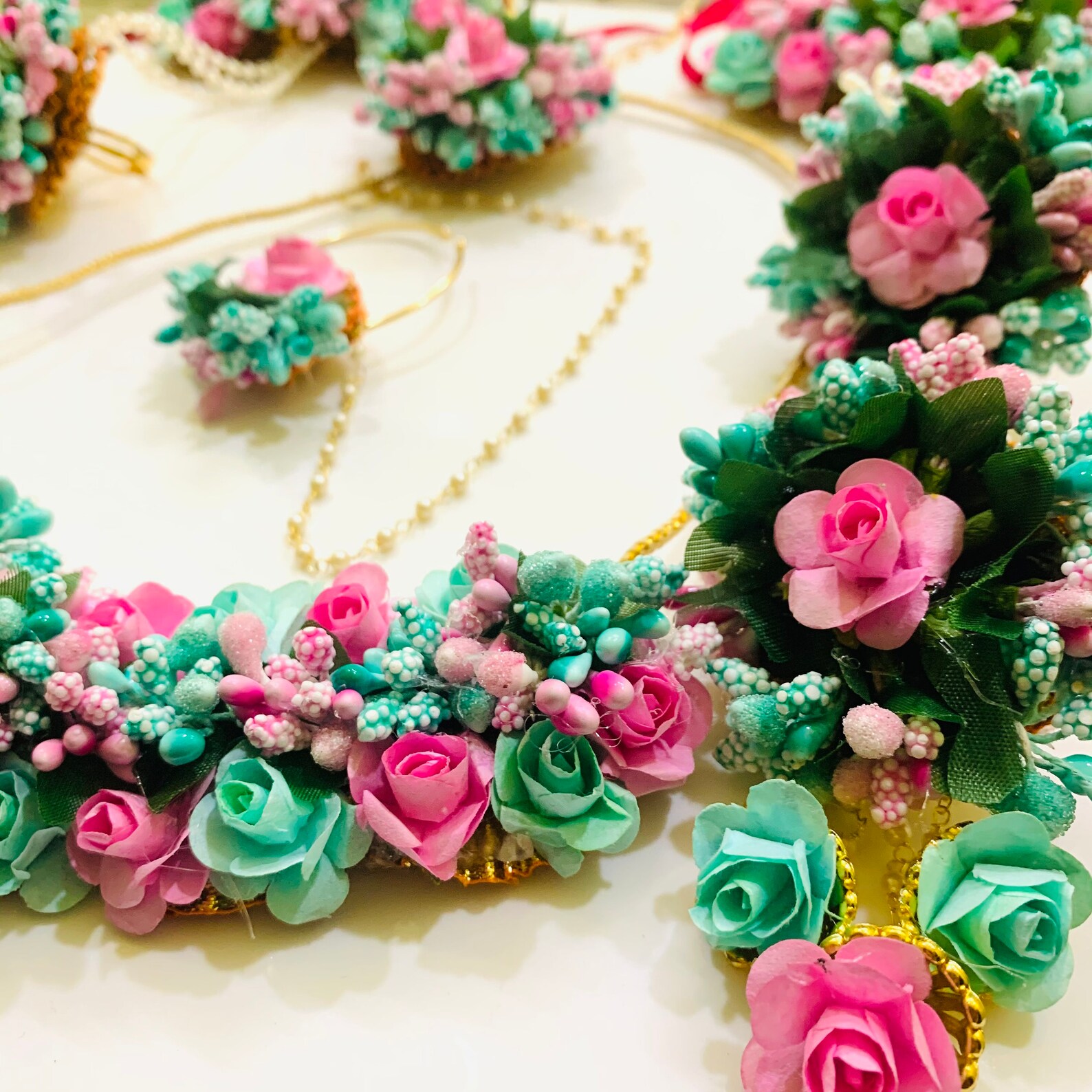 Handmade Flower Jewellery For Haldi Mehndi 7 Pcs Flower Etsy